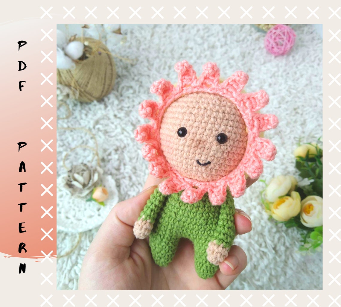 Flower doll Amigurumi crochet pattern / DIY crochet mini baby Etsy