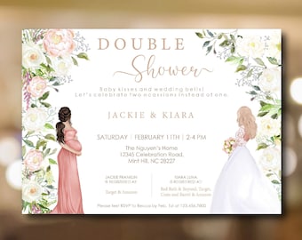 Combined Bridal and Baby Shower Invite, Bridal Shower and Baby Shower Duo, Dual Bridal Shower and Baby Shower Invitation, Combo Celebrations