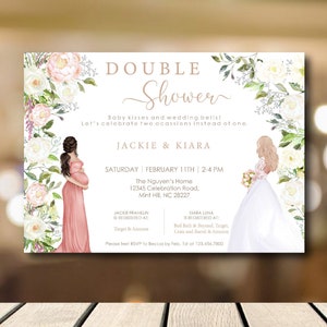 Combined Bridal and Baby Shower Invite, Bridal Shower and Baby Shower Duo, Dual Bridal Shower and Baby Shower Invitation, Combo Celebrations