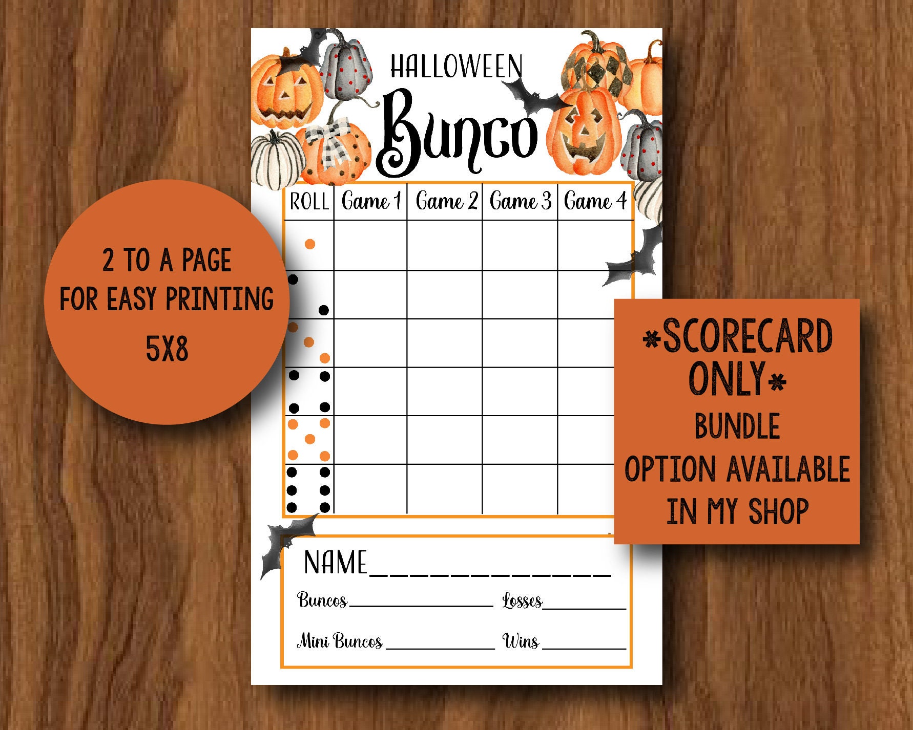 halloween-bunco-etsy for Free Printable Halloween Bunco Score Sheets Halloween Bunco - Etsy for Free Printable Halloween Bunco Score Sheets