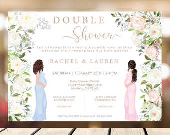Double Baby Shower Invite, Personalized, 2 Coworker Baby Shower Invite, Duo Baby Sprinkle, Joint Baby Shower Invitation, Gender Neutral