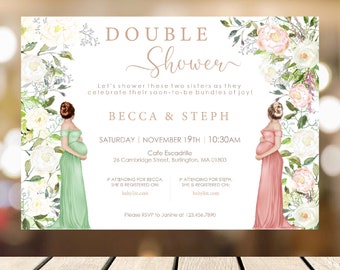 Double Baby Shower Invite, Personalized, Custom Made, Duo Baby Sprinkle, Joint Baby Shower Invitation, Co-Worker Event, Digital File