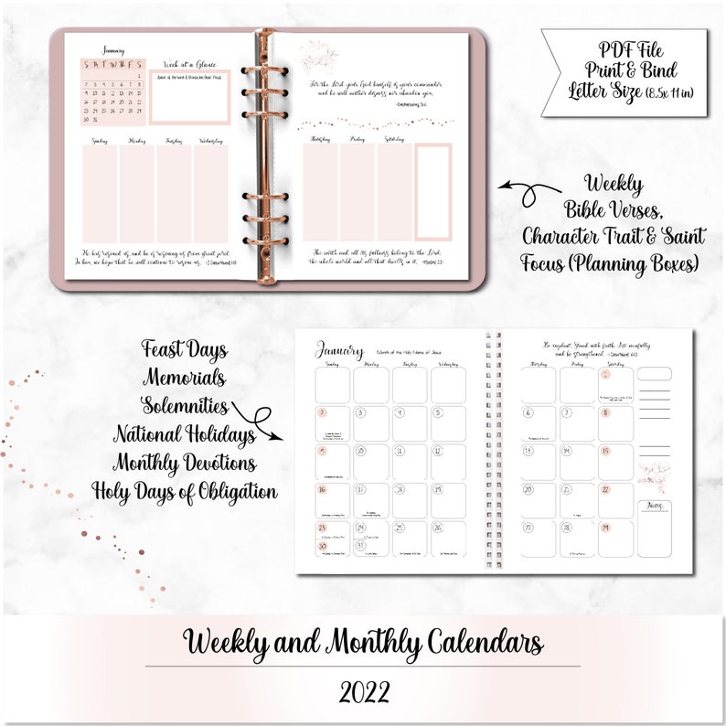2022 Catholic Homeschool Planner Religious Lesson Plan Book Etsy