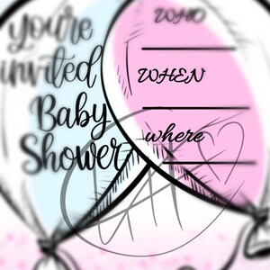 Invitation baby shower - TÉLÉCHARGEMENT NUMÉRIQUE, bébé, nouveau-né, fête, invitation, invitation d'invité, révélation de genre, garçon ou fille, toile