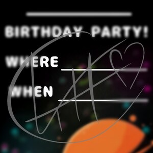 Invitation à une fête d'anniversaire dans l'espace - TÉLÉCHARGEMENT NUMÉRIQUE sans extraterrestre, fête d'anniversaire, invitation d'invité, toile, invitation