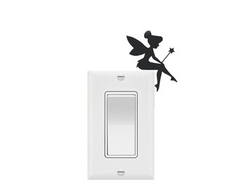 Tinkerbell Sitting Vinyl Decal - Disney Inspired Light Switch, Door, Window Decor