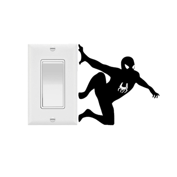 Spiderman Wall Vinyl Decal / Superhero Inspired Light Switch Decal / Stickers / Interior Windows / Laptop / Ipad / Mirror / Glass /Removable