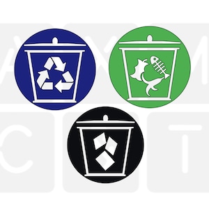 Garbage Decal / Recycle Decal / Compost Decal / Kitchen Trash / Garbage Labels / Sticker / Trash Bin / Waste / Food Waste / Permanent