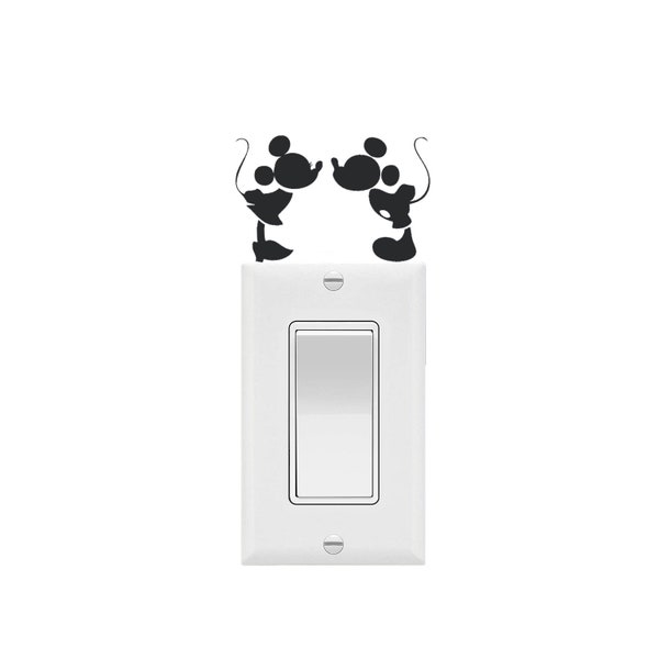 Mickey Mouse and Minnie Mouse Wall Vinyl Decal / Disney Inspired Light Switch Decal / Door / Interior Windows / Laptop/Ipad/Mirror/Removable