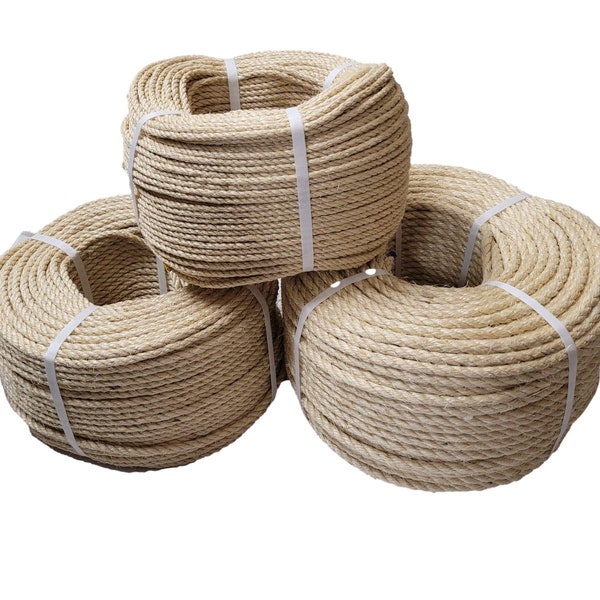 Natural Sisal Rope - 6mm - 8mm - 10mm 12mm Cat Scratching - Garden - Decorative