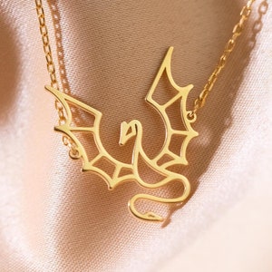 Bransoletka z 14-karatowego złota origami smok, amulet szczęścia, bransoletka wikingów, biżuteria fantasy, prezent dla niej, biżuteria mistyczna, złoty amulet smoka