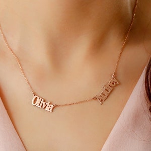 Family Name Necklace  Multiple Name Necklace  Custom Children Three Name Necklace  Mom Gift Custom Minimalist Neckalce.Silver Name necklace.