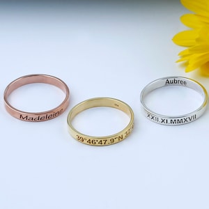 Custom Name Ring  Personalized Ring  Sterling Silver Dainty stacking name ring Delicate minimal personalized name ring Handmade ring for Mom