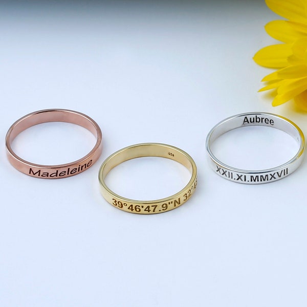 Stackable Name Rings Etsy
