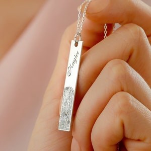 Fingerabdruck Halskette • Fingerabdruck Handschrift Schmuck • Geschenk Muttertag • ERINNERUNGS HALSKETTE • Personalisiertes Geschenk