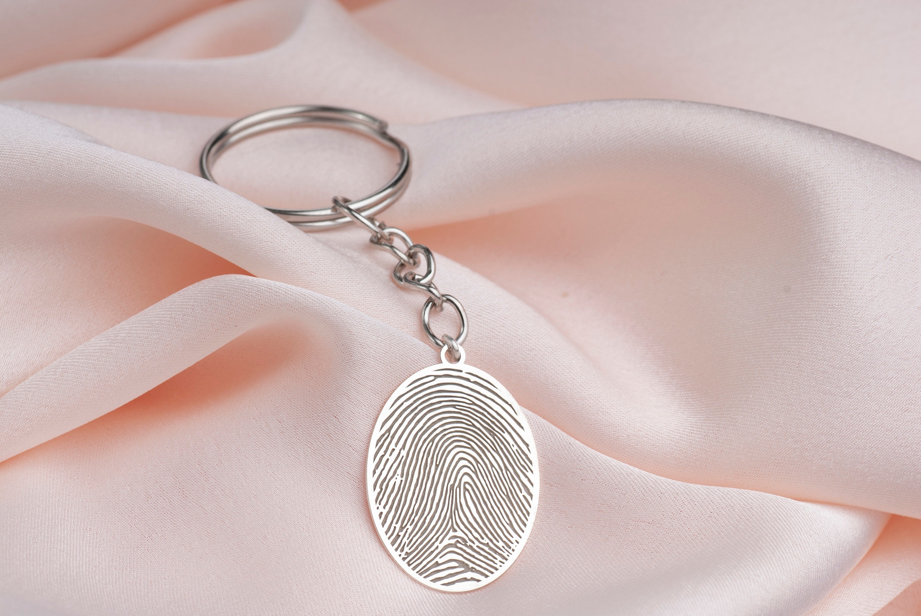 Personalized Fingerprint Keychain. Actual Handwriting Keychain. Finger ...