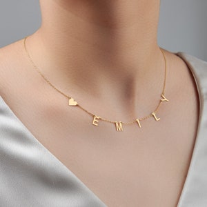 Collar de nombre hecho a mano·Collar minimalista delicado·Collar de nombre de letra ·Collar de nombre inicial Collar de nombre personalizado·Collar de nombre personalizado