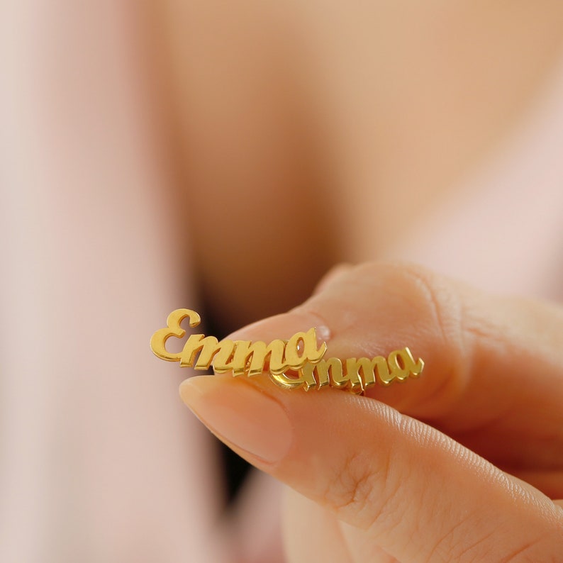 Custom Name Earrings Personalized Gift for Her Minimalist image 0