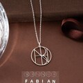 Custom Logo Name Necklace with Geometric Monogram Charm Personalized Business Logo Necklace Letter Charm Necklace Gold Nameplate Necklace