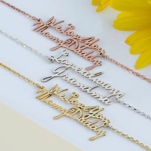 Silver Handwriting Bracelet • Custom Actual Handwriting Jewelry • Signature Bracelet • Christmas Gift For Mom • Christmas gift bracelet.