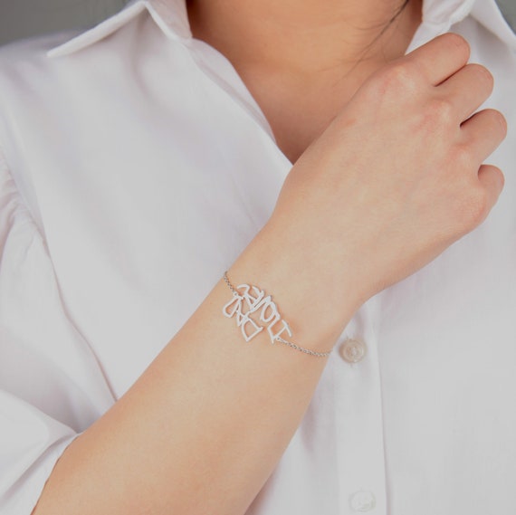 Handwriting bracelet shop etsy