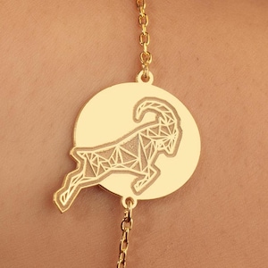 Bransoletka ze złota 14K Baran, niestandardowy urok Barana, biżuteria astrologiczna, delikatny urok horoskopu, prezent urodzinowy, biżuteria ze znakiem zodiaku