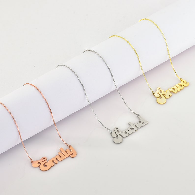 Stainless Steel Name Necklace Name Initial Nickname Etsy