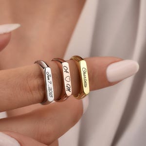 Bague personnalisée avec prénom Bague personnalisée Cadeau personnalisé Bague personnalisée Bague minimaliste Bague pour femme Cadeau pour maman Cadeau personnalisé