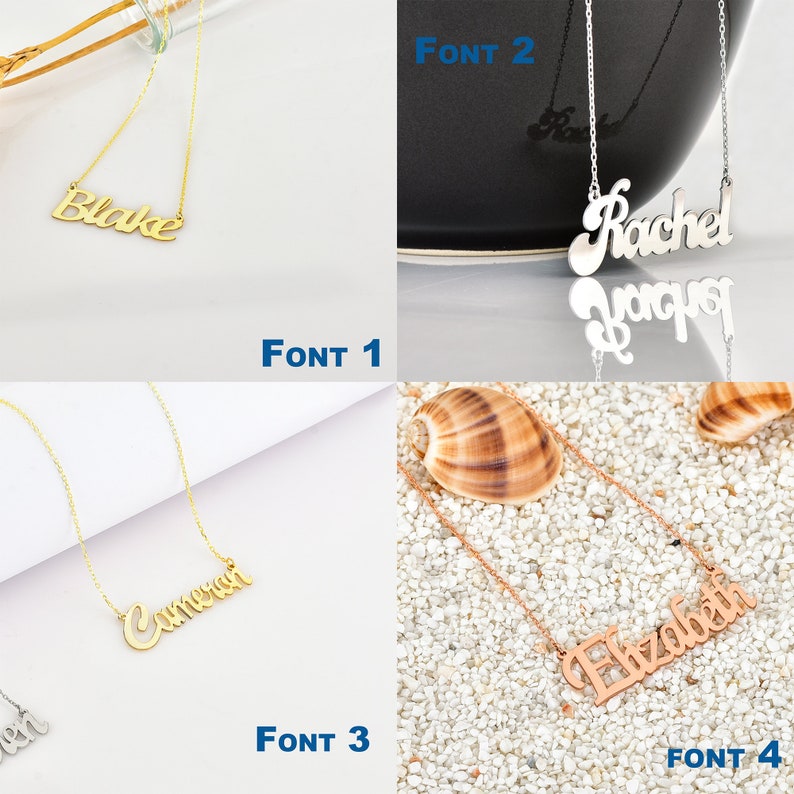 Stainless Steel Name Necklace Name Initial Nickname Etsy