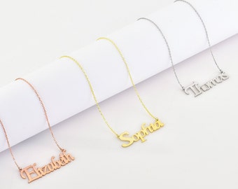 Tiny Gold Name Necklace,Name Necklace Gold,Personalized Necklace,Personalized Jewelry,Personalized Gift,Jewelry,Letter Necklace