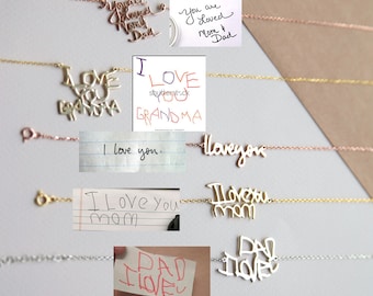 Handwriting Necklace • Custom Actual Handwriting Jewelry • Signature Necklace • Memorial Personalized Christmas Gift • Mother&#39;s Gift