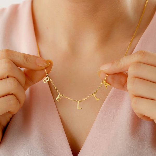 Personalized initial necklace Custom Letter Necklace Silver Necklace Birthday Gift for Her Custom Birthday Necklace Birthdays Gift for Her