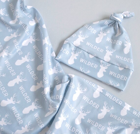 Personalized baby blanket hat bow custom name and font Etsy