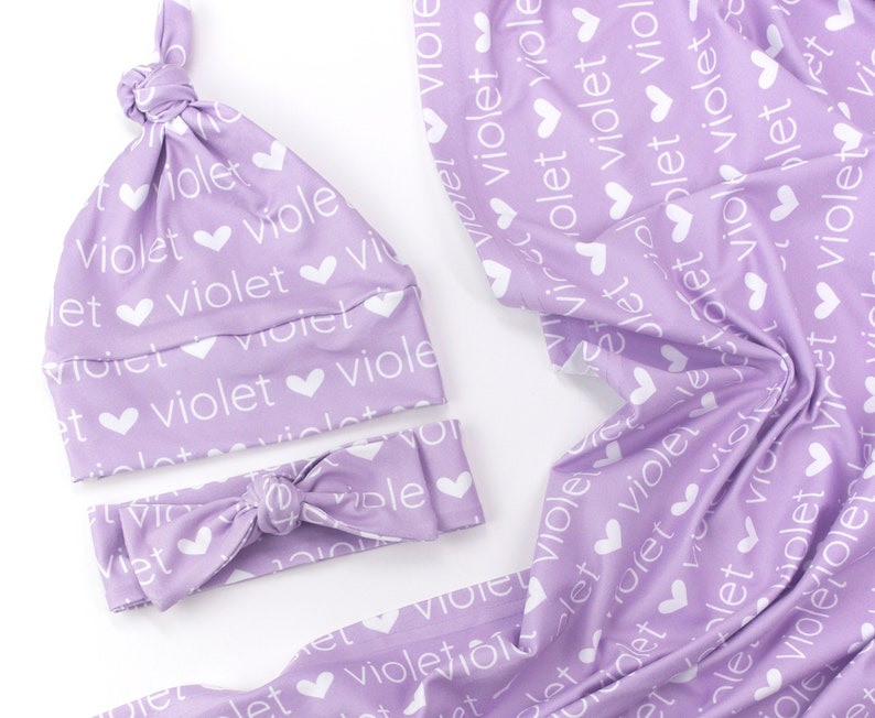 Personalized baby blanket hat bow custom name and font Etsy
