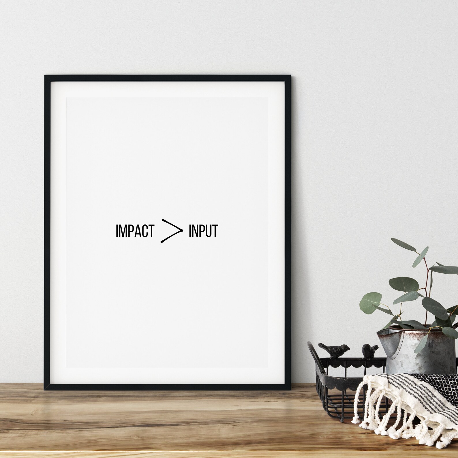 Word Art Print in Minimal Black and White Design Inspiring | Etsy