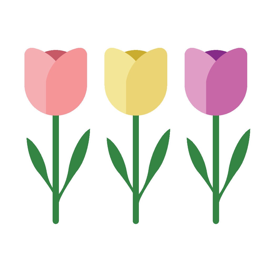 Tulips SVG Vector Plant Digital Download | Etsy