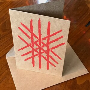 Block Printed Web of Wyrd Blank Greeting Card with Envelope