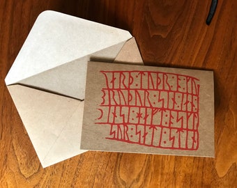 Bloc Imprimé Viking Age Runestone Art Carte de vœux vierge avec enveloppe