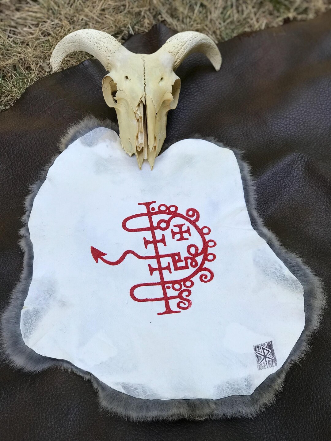 Asmodeus Ritual Asmodeus Ritual Altar Cloth Block Printed Rabbit Hide - Etsy