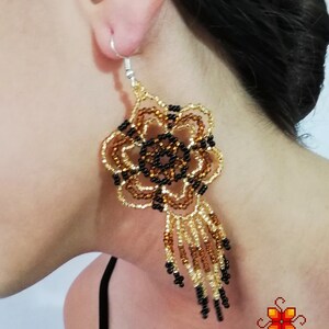 Mexican earrings / beaded earrings / handmade earrings / Colorful earrings / bead earrings / flower earrings / beaded jewelry