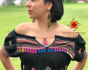 Mexican Blouse - Boho Hippy Embroidered Blouses Short Sleeve More colors - One sizes
