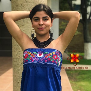 Strapless Blouse - Mexican Boho Floral Embroidered More Color Top Women