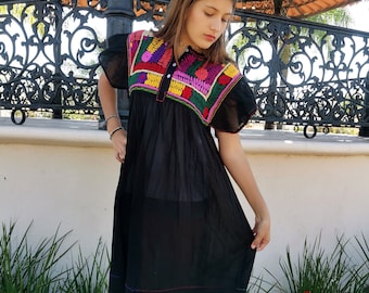 Mexican Dress butterfly sleeves - long dress - Embroidered Dress - Traditional Dress - mexican dress - mexican folk dress - Floral Dress