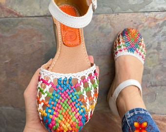 Leather sandals, Mexican Sandals with buckle, huarache sandals, lether huerache for women, mexican style, mexican shoes, handwoven sandals
