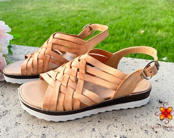 Leather Huarache Sandal with crossed straps handmade, Mexican sandals, Leather sandals, boho sandals, Mexican Huaraches, comfortable sandal.