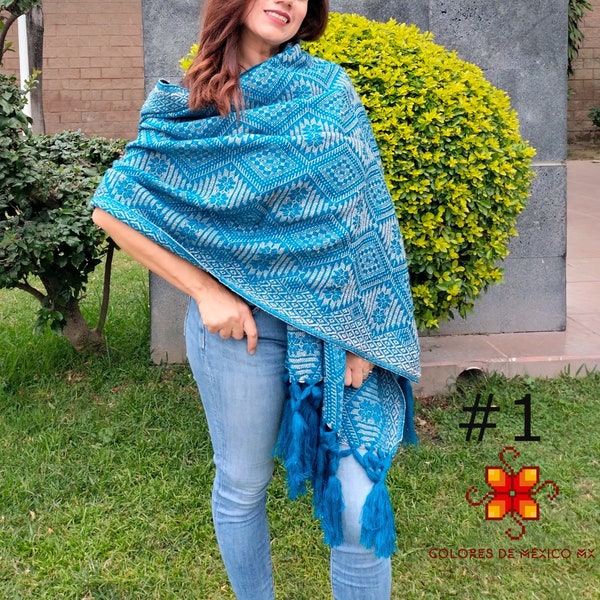 Mexican shawl traditional rebozo - shawl Pashmina - Mexican Poncho for the winter - shawl - pashmina - rebozo