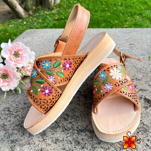 Huarache Sandalen, Plateau-Ledersandalen - Mexikanische Damenschuhe - Mexikanische Leder-Huaraches - bequeme Damenschuhe - Ledersandalen