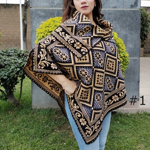 Mexican Poncho high neck cape. High Neck Cape Shawl. mexican shawl. Winter Poncho. Cape more colors