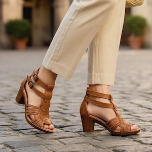 Huarache sandals women, Leather Shoes, Platform shoes,  Mexican shoes brown Color woven shoes braid - sandals handmade, mexican huaraches