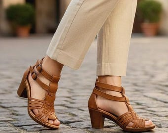 Huarache sandals women, Leather Shoes, Platform shoes,  Mexican shoes brown Color woven shoes braid - sandals handmade, mexican huaraches